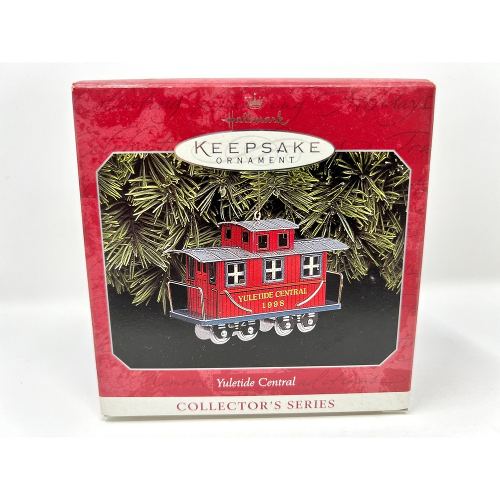 Hallmark Yuletide Central Caboose Ornament Red Excellent 1998 Train NIB
